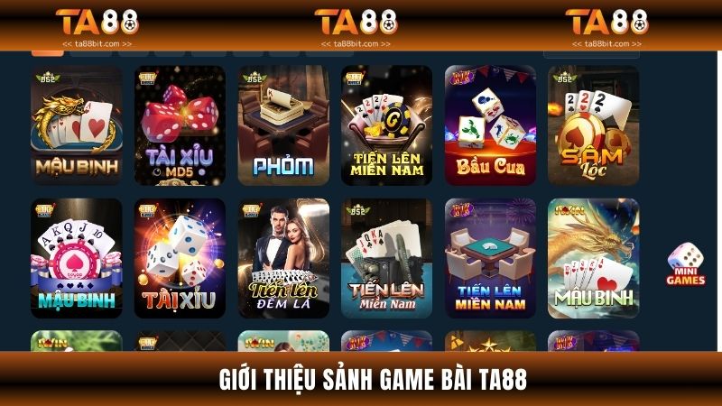 Sảnh game bài Ta88 được thiết kế chuyên biệt, hiện đại