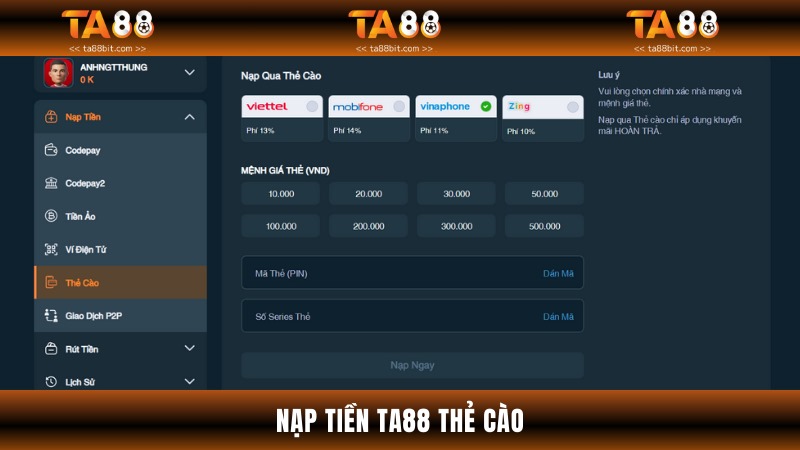 Hỗ trợ chuyển đổi thẻ cào điện thoại sang tài khoản cá cược