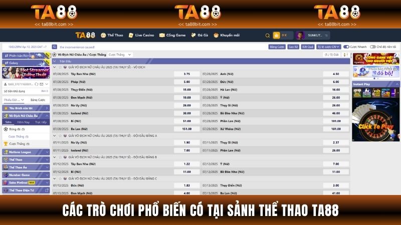 Mọi người đều có thể dễ dàng tham gia cá cược bộ môn mà bản thân thấy yêu thích