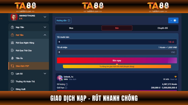 Tải app Ta88 ngay để trải nghiệm quy trình giao dịch nhanh chóng