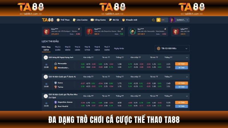 Thể thao Ta88 đem đến hai sảnh game quốc tế IM Sport và IBC Sport